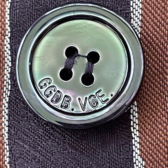 GOLDEN GOOSE Women's Blazer Double-Breasted Alpaca Blend Black Brown Striped XS - Picture 10 of 10